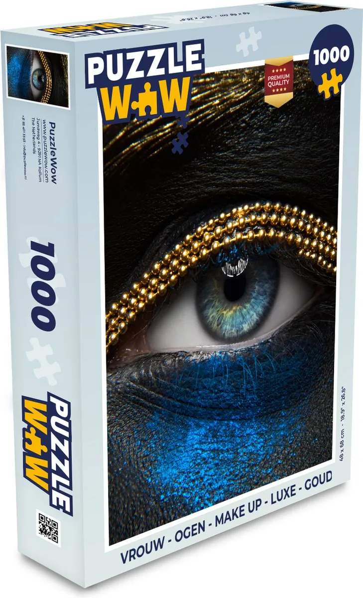 PuzzleWow Vrouw - Ogen Make-up Luxe Legpuzzel 1000 Stuks - Multicolor