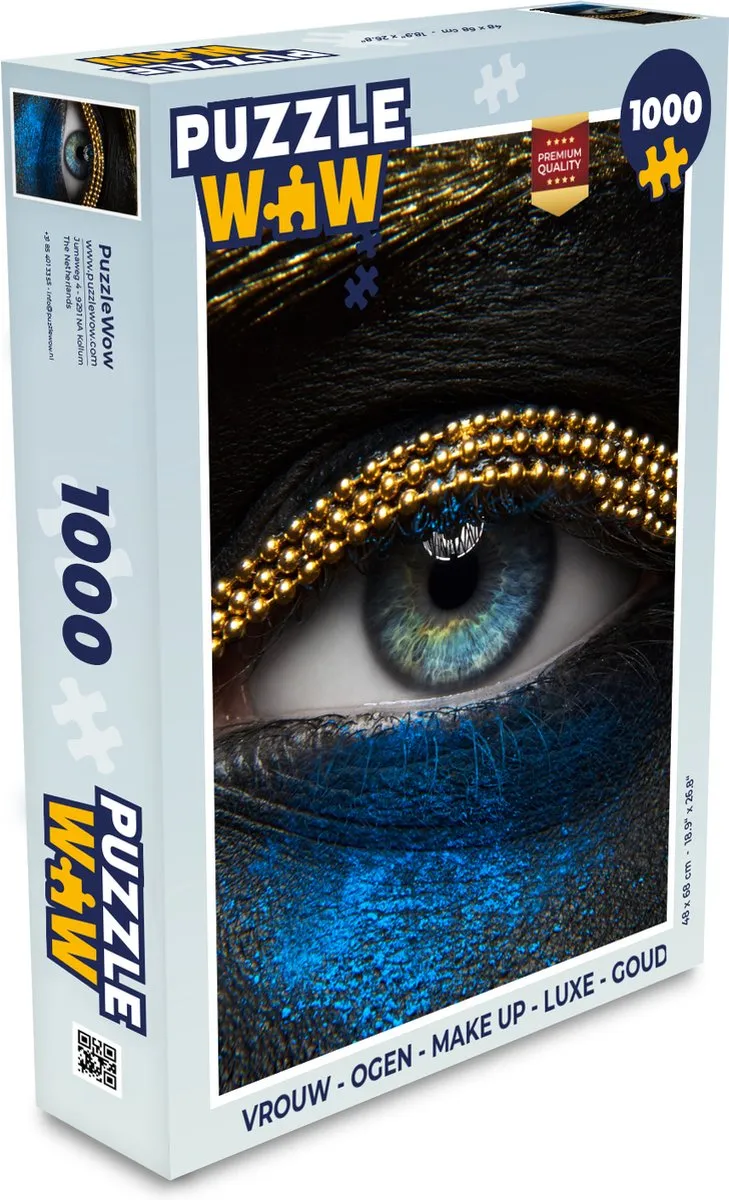 PuzzleWow Vrouw - Ogen Make-up Luxe Legpuzzel 1000 Stuks - Multicolor