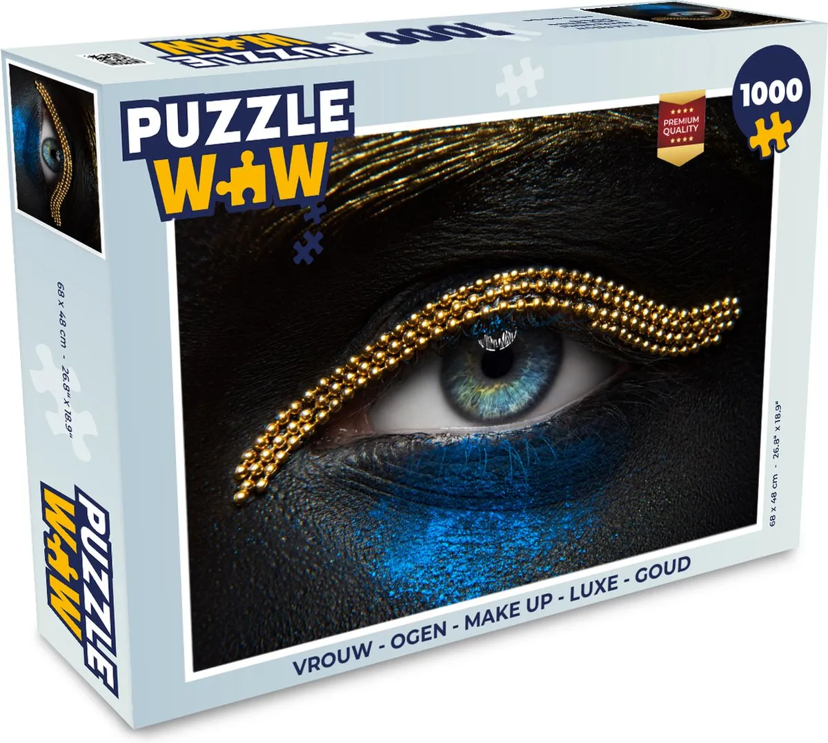 PuzzleWow Vrouw - Ogen Make-up Luxe Legpuzzel 1000 Stuks - Multicolor