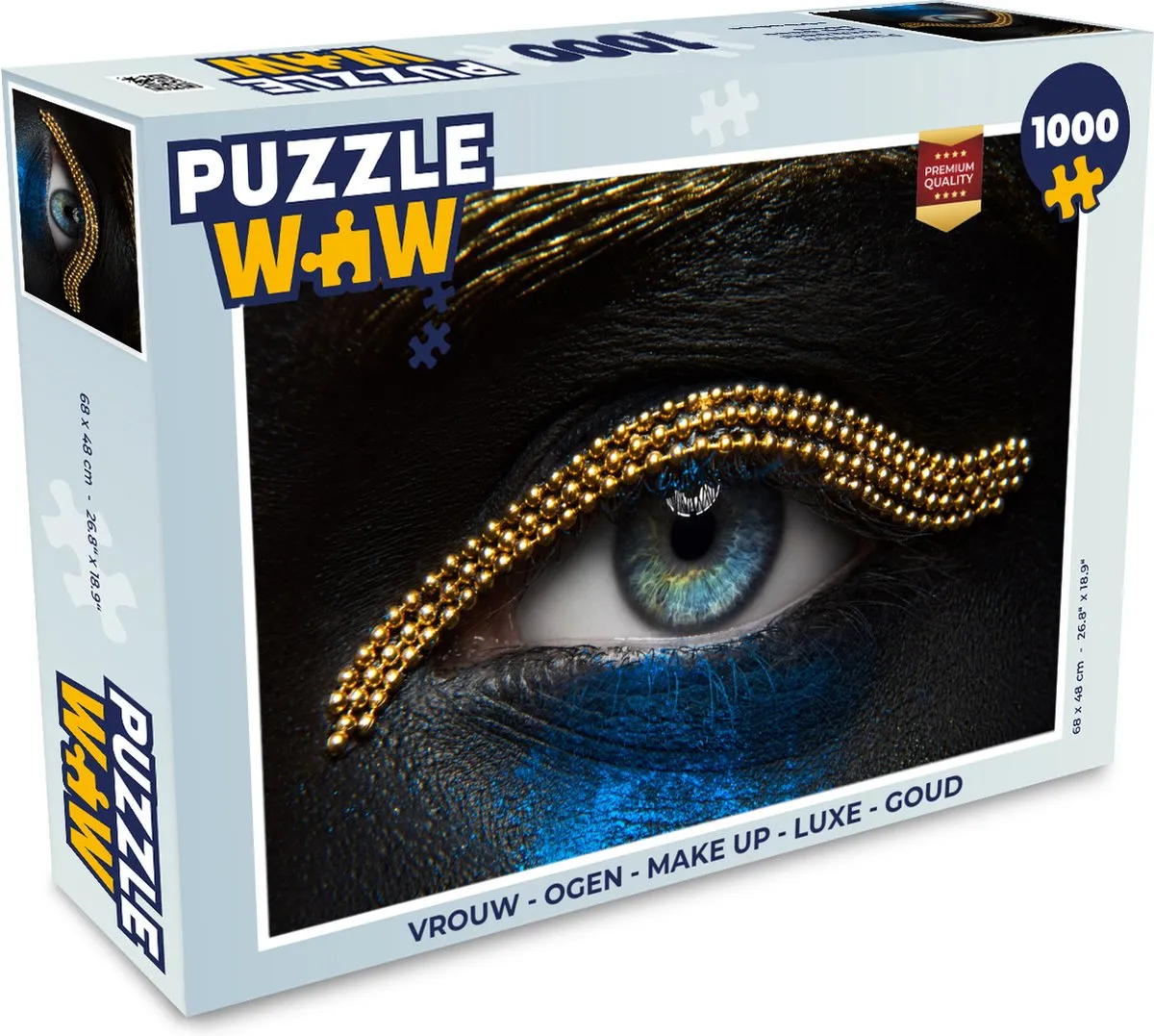 PuzzleWow Vrouw - Ogen Make-up Luxe Legpuzzel 1000 Stuks - Multicolor