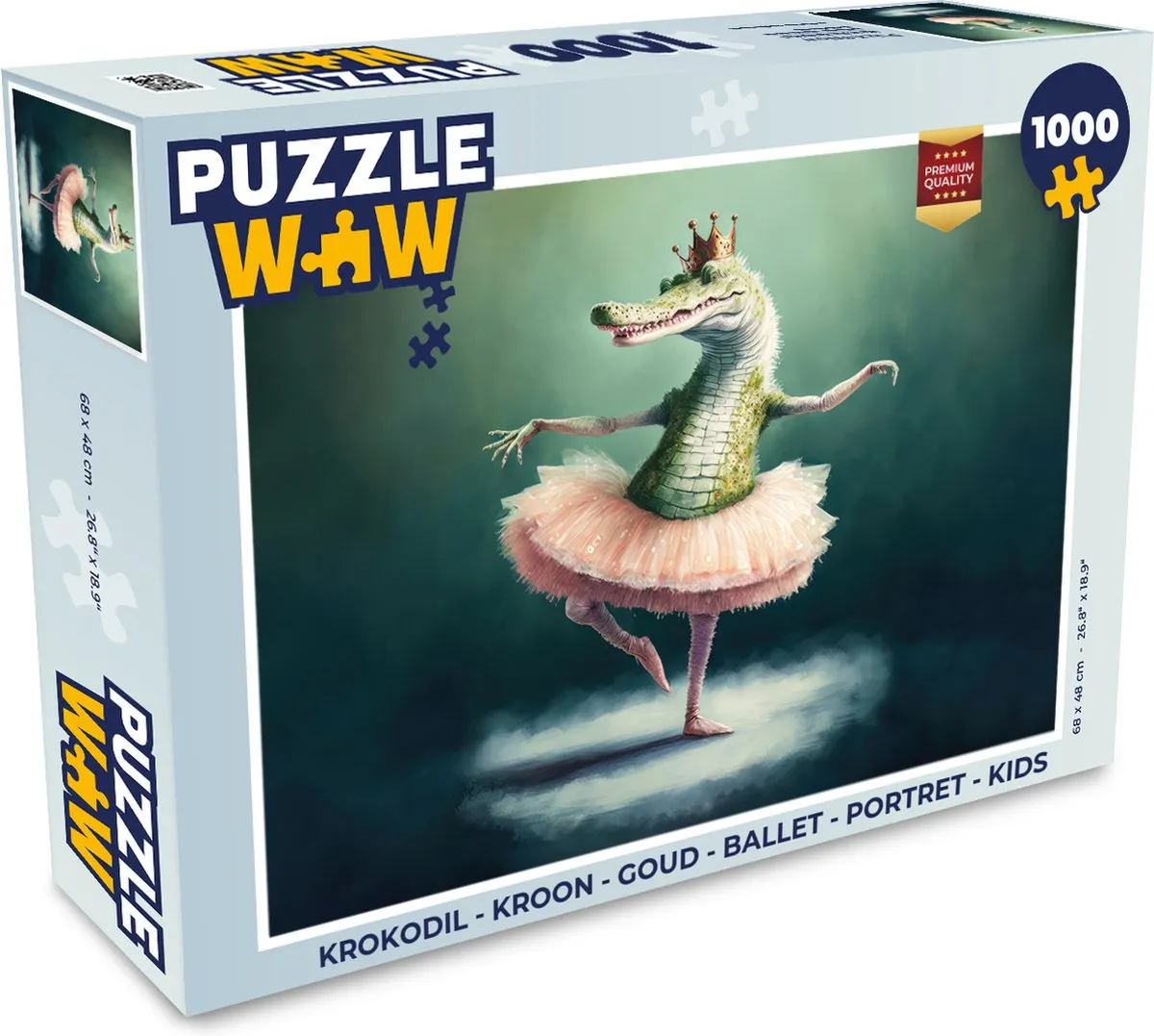 PuzzleWow Krokodil Kroon Ballet Portret Legpuzzel 1000 Stuks