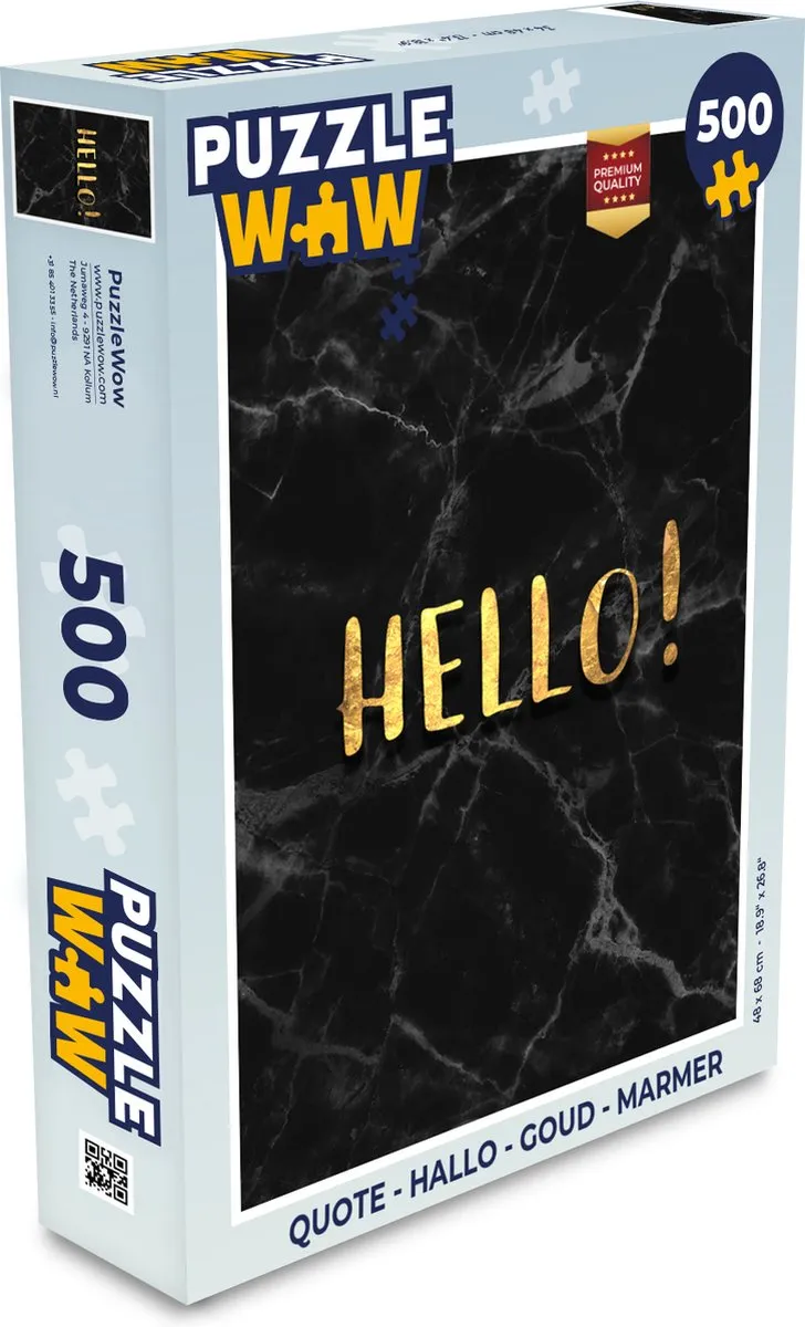 PuzzleWow Quote Hallo Legpuzzel 500 Stuks