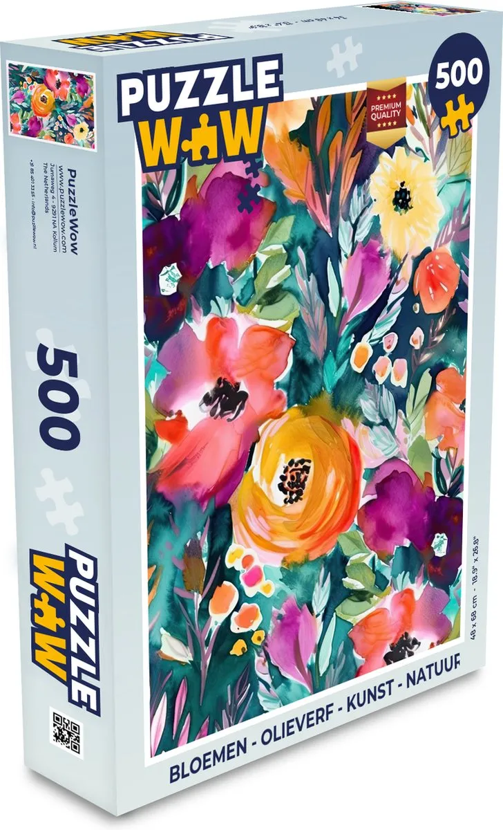 PuzzleWow Bloemen Legpuzzel 500 Stuks - Multicolor