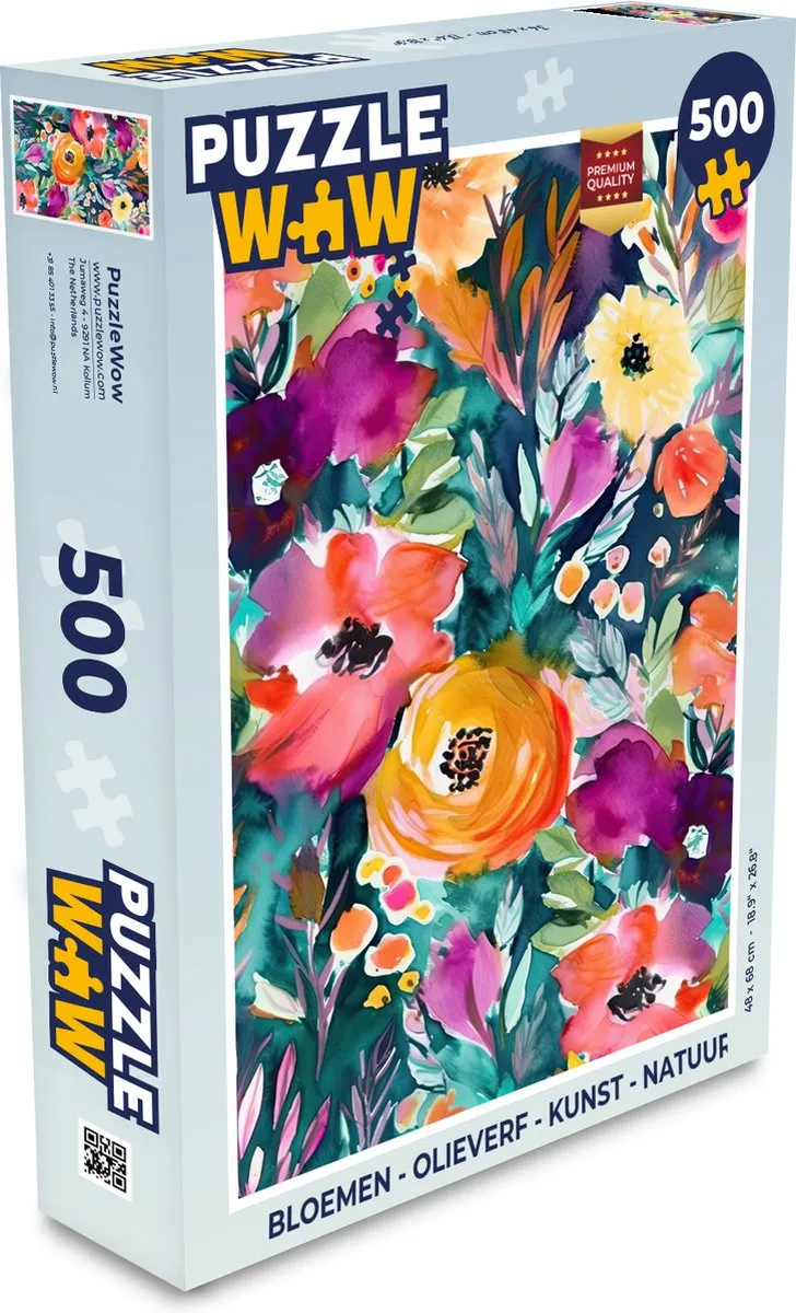 PuzzleWow Bloemen Legpuzzel 500 Stuks - Multicolor