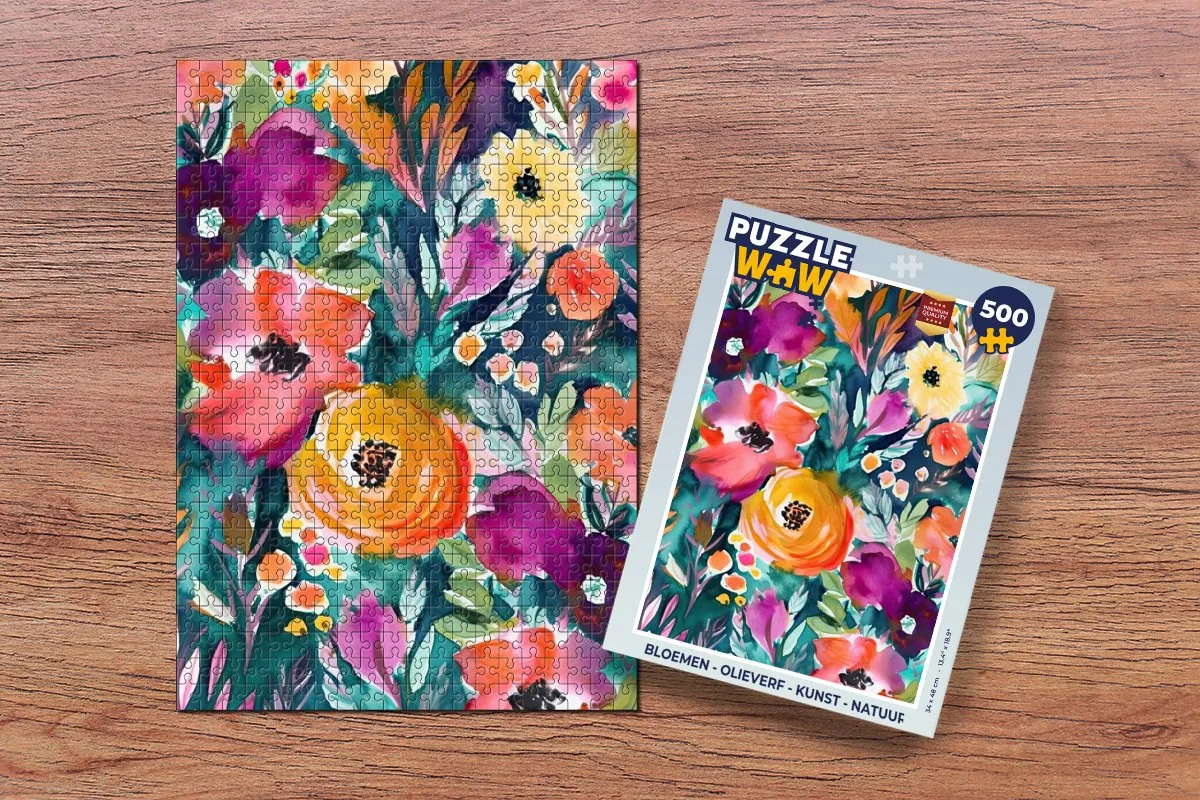 PuzzleWow Bloemen Legpuzzel 500 Stuks - Multicolor