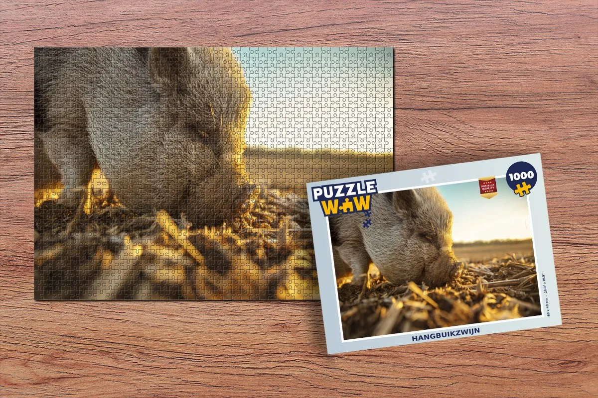 PuzzleWow Hangbuikzwijn Legpuzzel 1000 Stuks - Multicolor