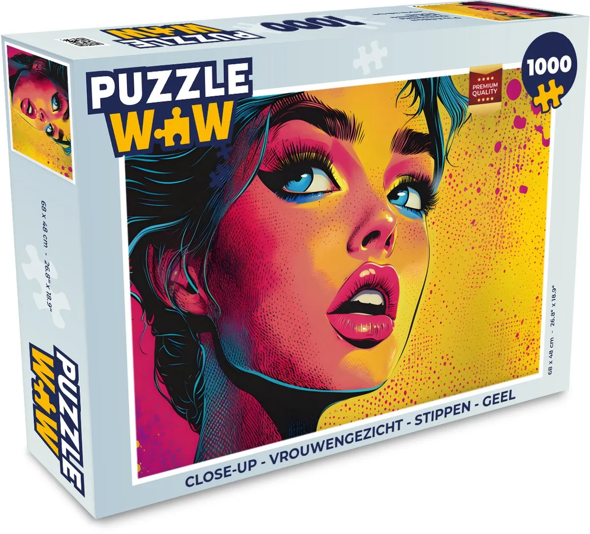 PuzzleWow Close-up Vrouwengezicht Legpuzzel 1000 Stuks
