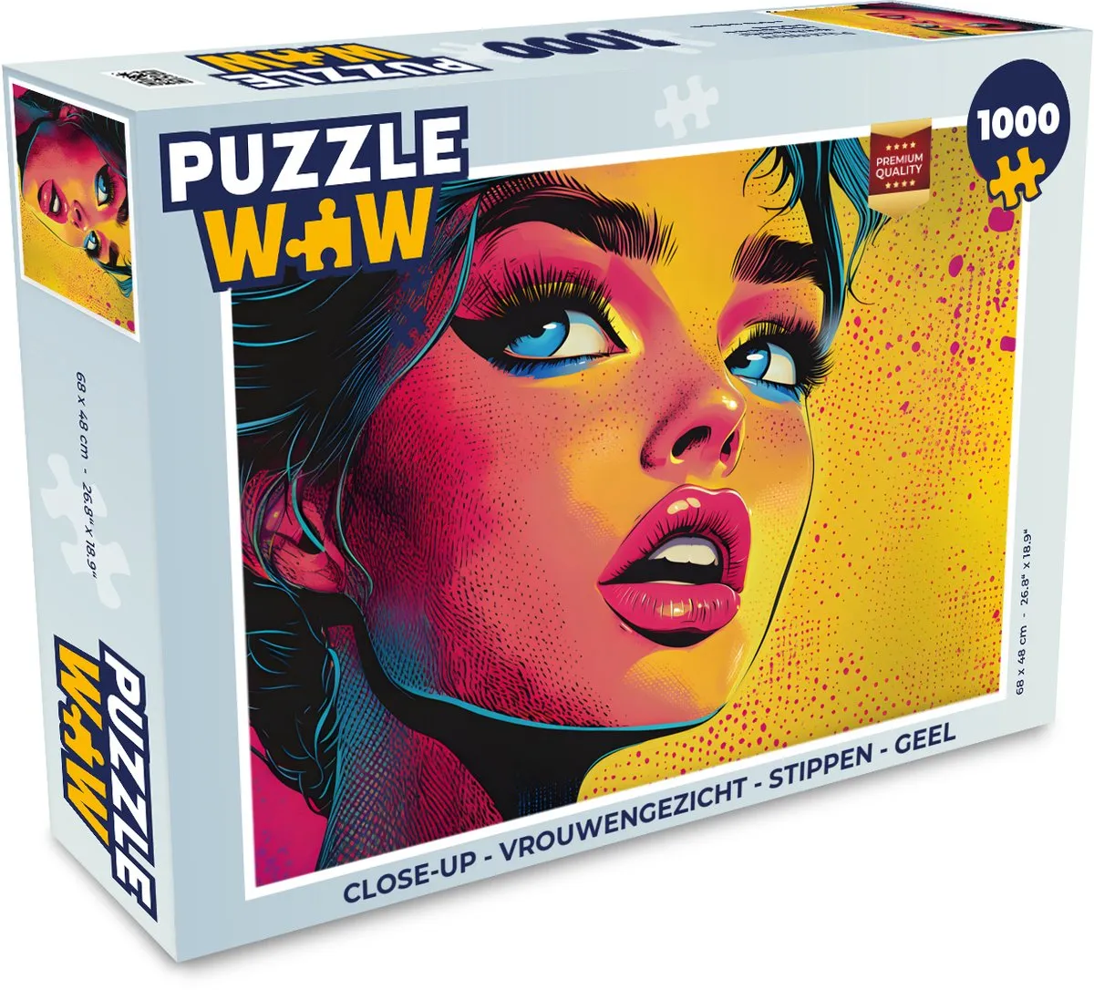 PuzzleWow Close-up Vrouwengezicht Legpuzzel 1000 Stuks - Geel
