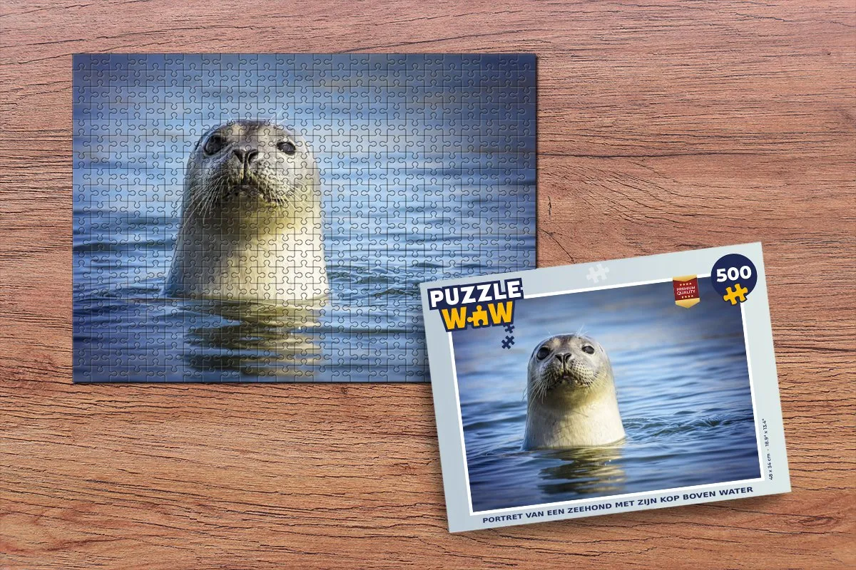 PuzzleWow Zeehond Portret Legpuzzel 500 Stuks - Multicolor
