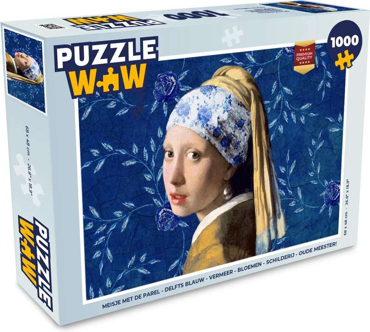 PuzzleWow Vermeer Meisje met de parel Legpuzzel 1000 Stuks