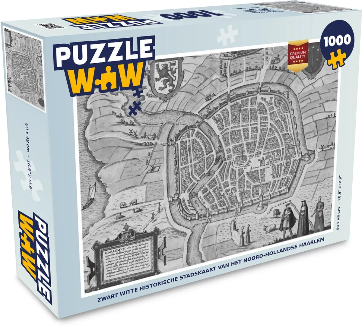 PuzzleWow Haarlem Vintage Legpuzzel 1000 Stuks - Multicolor