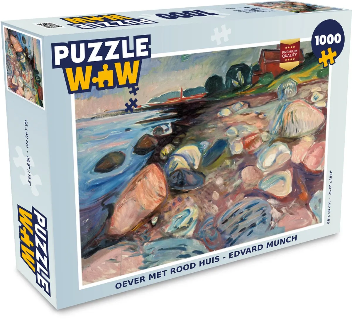 PuzzleWow Edvard Munch Oever met rood huis Legpuzzel 1000 Stuks