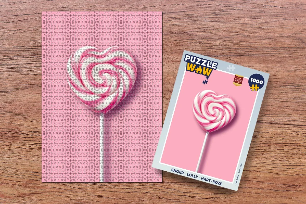 PuzzleWow Hart Lolly Puzzel 1000 Stuks - Roze
