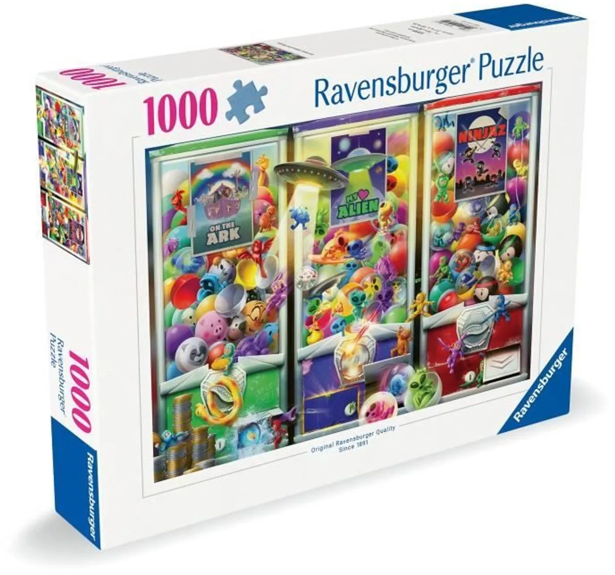 Ravensburger 1000 Delige Decoupeerzaag Dieren/Aliens/Ninja's - 1000 Stuks - Meerkleurig - afbeelding 2 van 4
