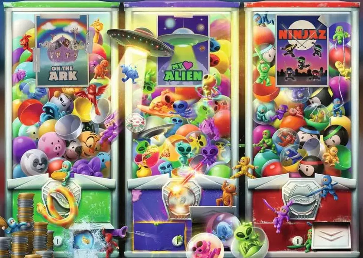 Ravensburger 1000 Delige Decoupeerzaag Dieren/Aliens/Ninja's - 1000 Stuks - Meerkleurig - afbeelding 4 van 4
