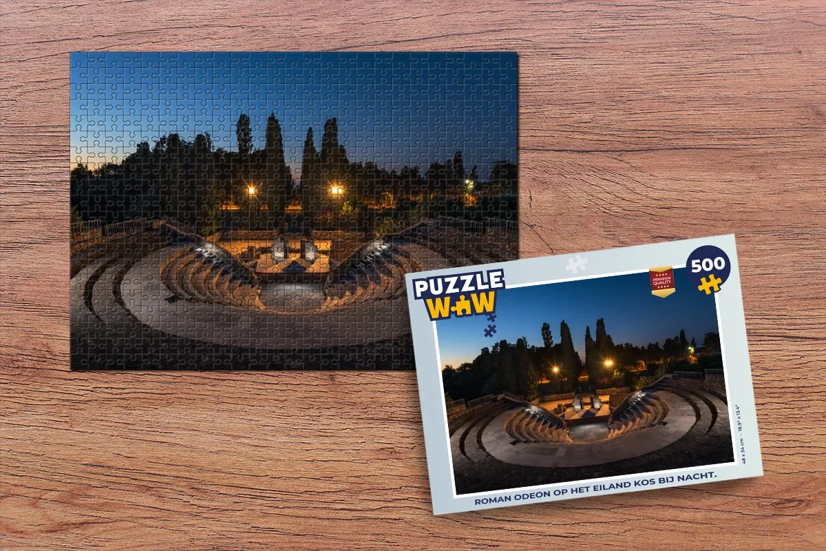 PuzzleWow Roman Odeon Kos Nacht Legpuzzel 500 Stuks