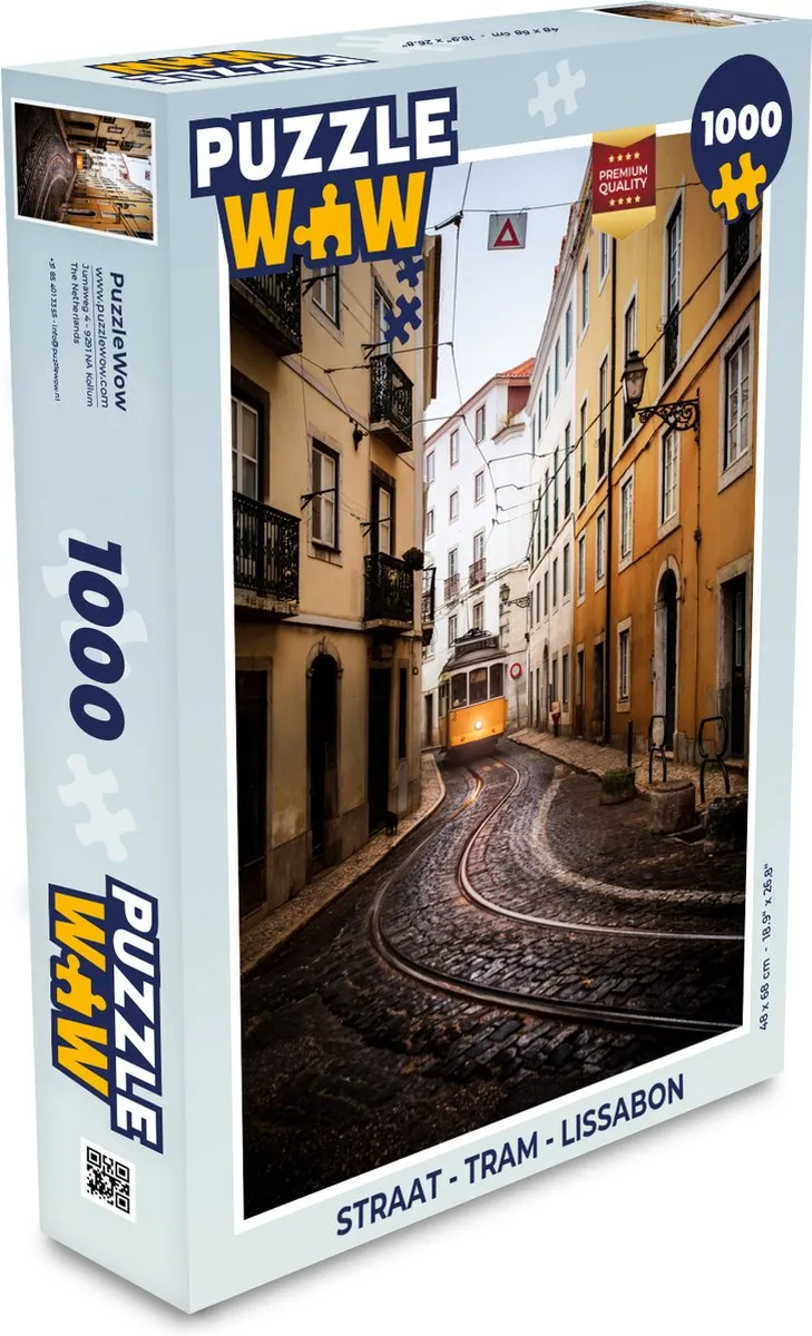 PuzzleWow Tram Lissabon Legpuzzel 1000 Stuks - Multicolor
