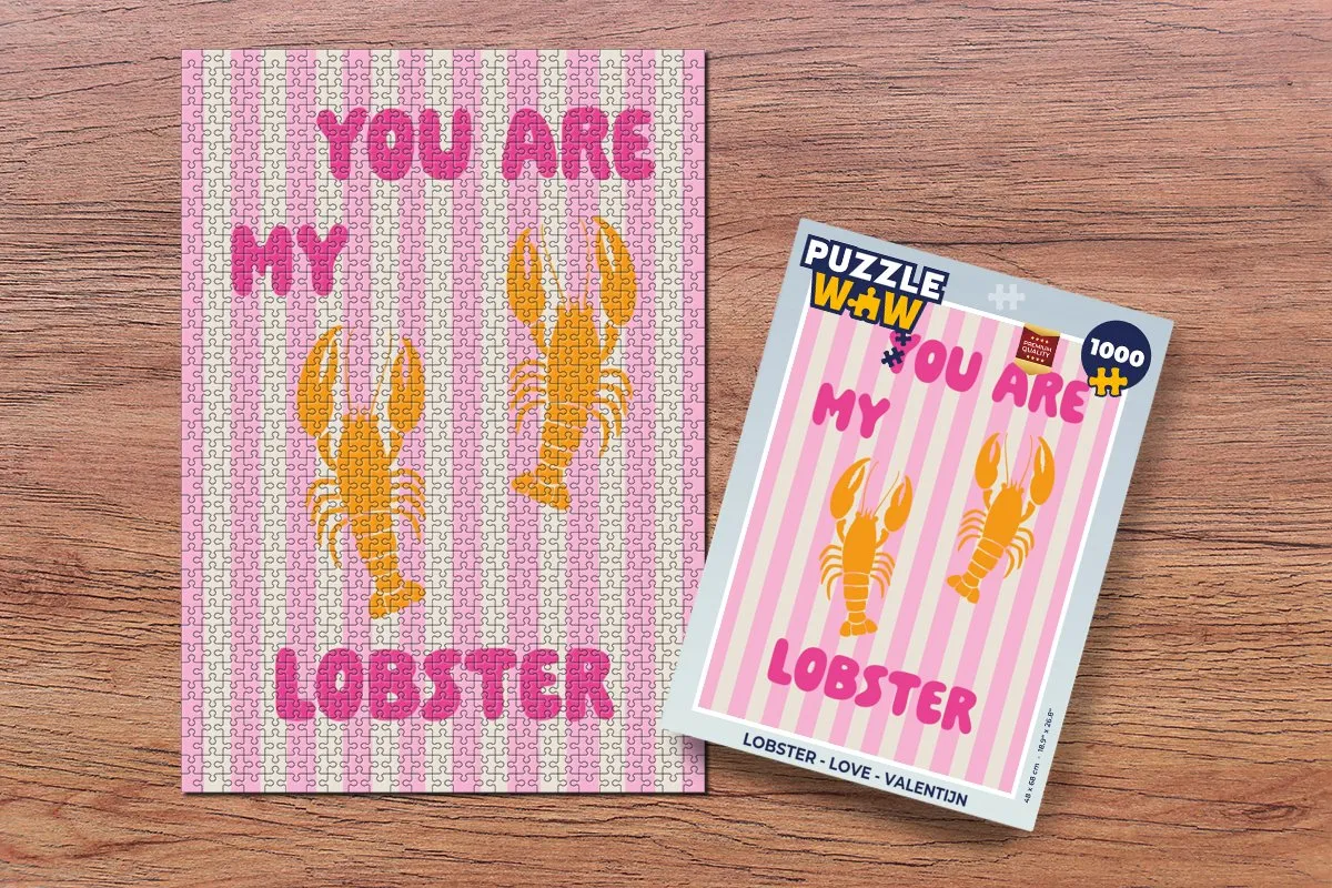 PuzzleWow Lobster Love Valentijn Legpuzzel 1000 Stuks - "You are my lobster"