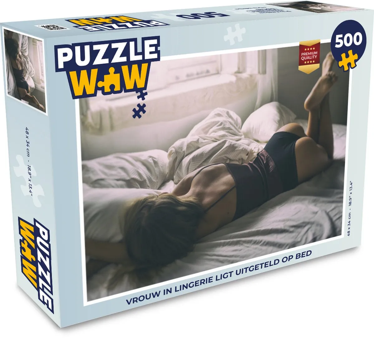 PuzzleWow Legpuzzel Vrouw in lingerie 500 Stuks - Multicolor
