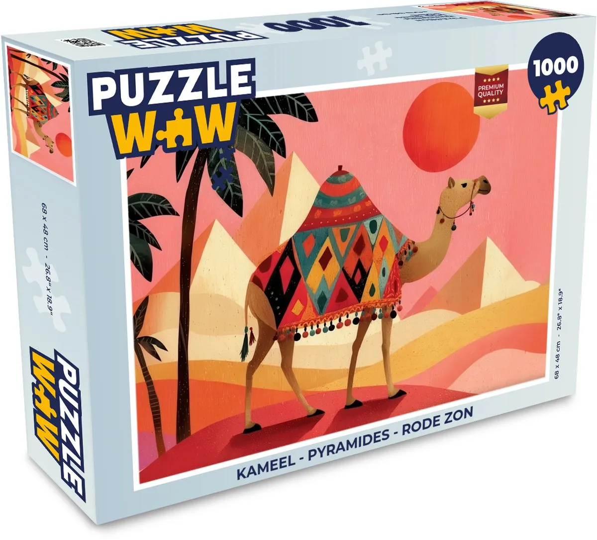 PuzzleWow Kameel Pyramides Rode Zon Legpuzzel 1000 Stuks