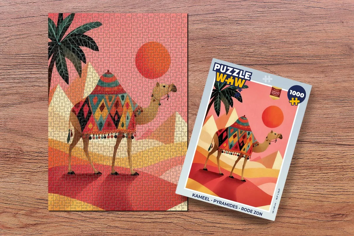 PuzzleWow Kameel Pyramides Rode Zon Legpuzzel 1000 Stuks