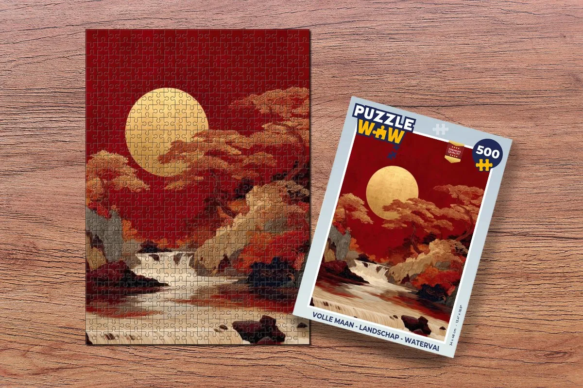PuzzleWow Volle Maan Legpuzzel 500 Stuks - Maanlandschap