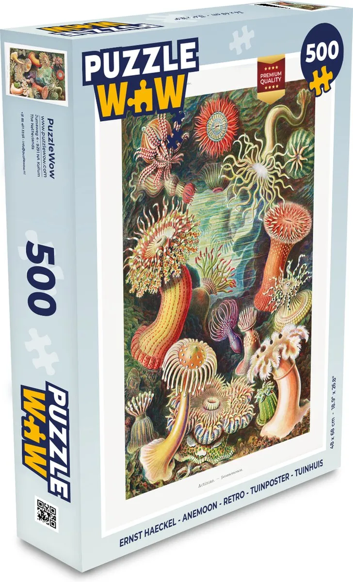 PuzzleWow Ernst Haeckel Anemoon Legpuzzel 500 Stuks
