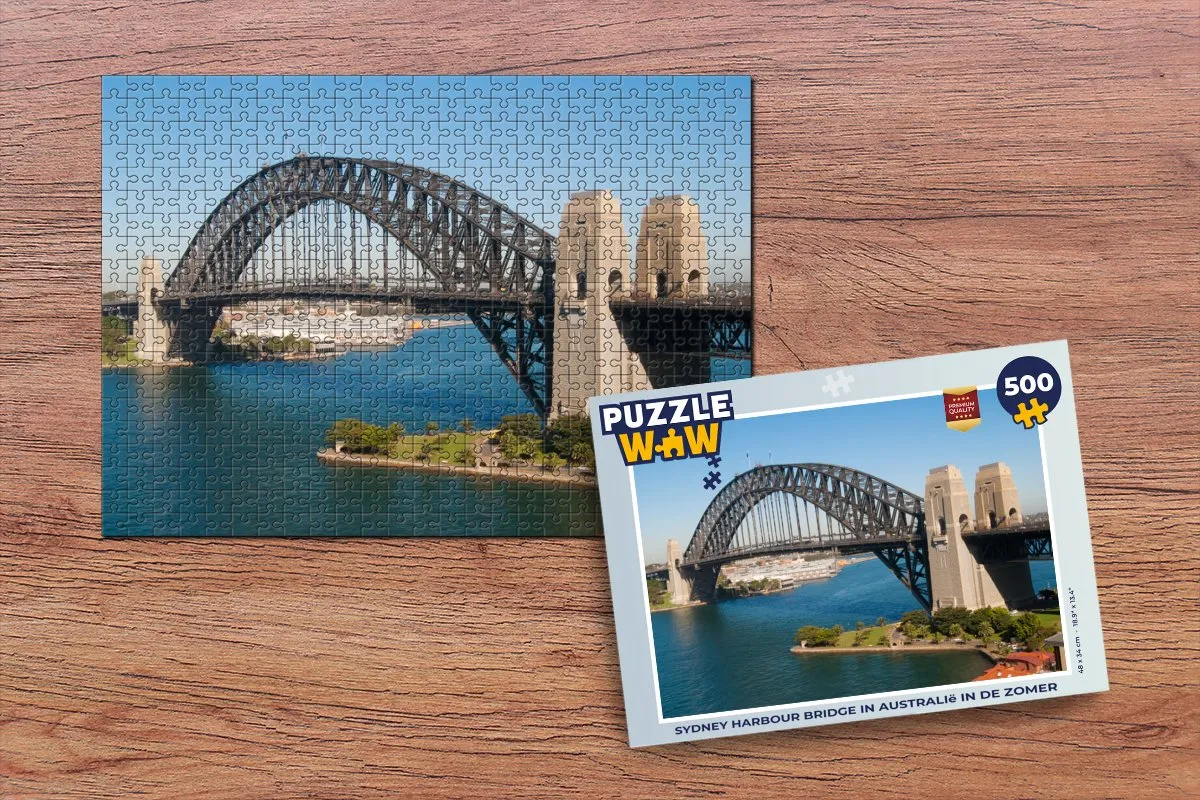 PuzzleWow Sydney Harbour Bridge Zomer Legpuzzel 500 Stuks - Multicolor