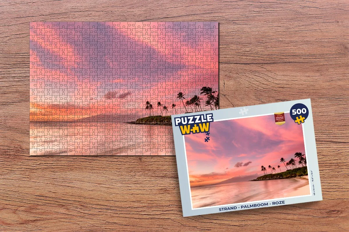 PuzzleWow Strand Palmboom Legpuzzel 500 Stuks - Multicolor