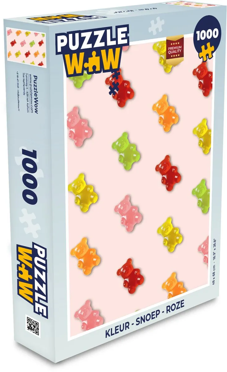 PuzzleWow Legpuzzel Gummy Snoep 1000 Stuks - Roze