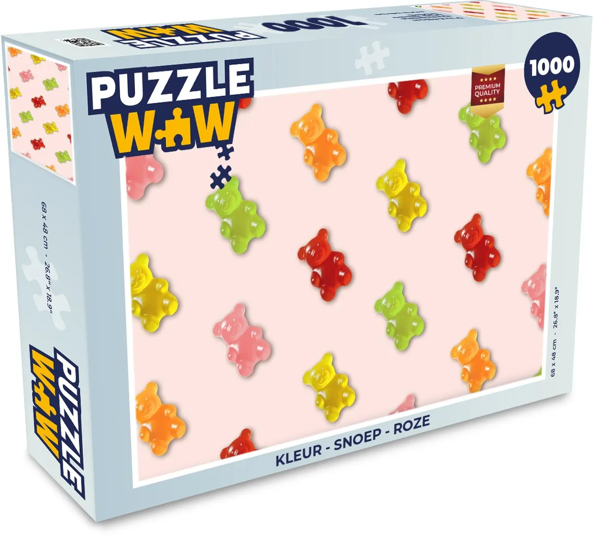 PuzzleWow Legpuzzel Gummy Snoep 1000 Stuks - Roze