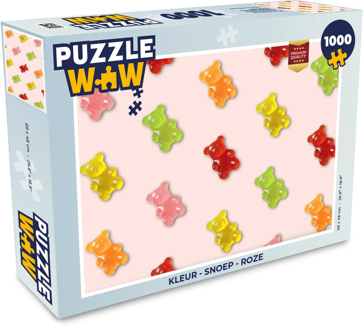 PuzzleWow Legpuzzel Gummy Snoep 1000 Stuks - Roze