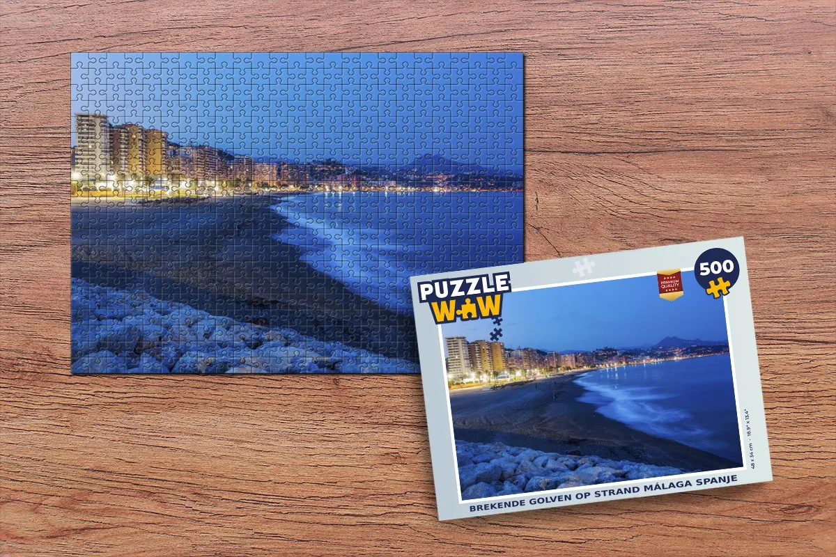 PuzzleWow Málaga Spanje Legpuzzel 500 Stuks - Multicolor