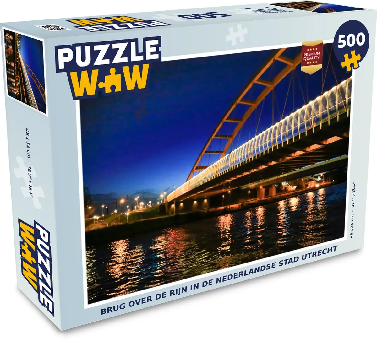PuzzleWow Utrecht Brug Legpuzzel 500 Stuks - Multicolor