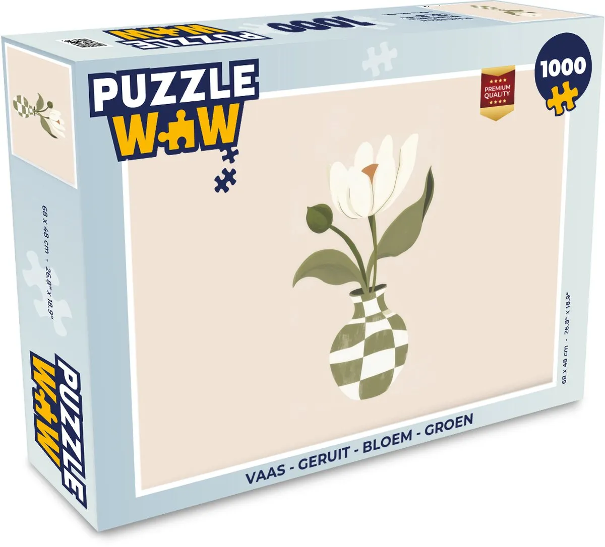 PuzzleWow Vaas Bloem Puzzel 1000 Stuks - Groen