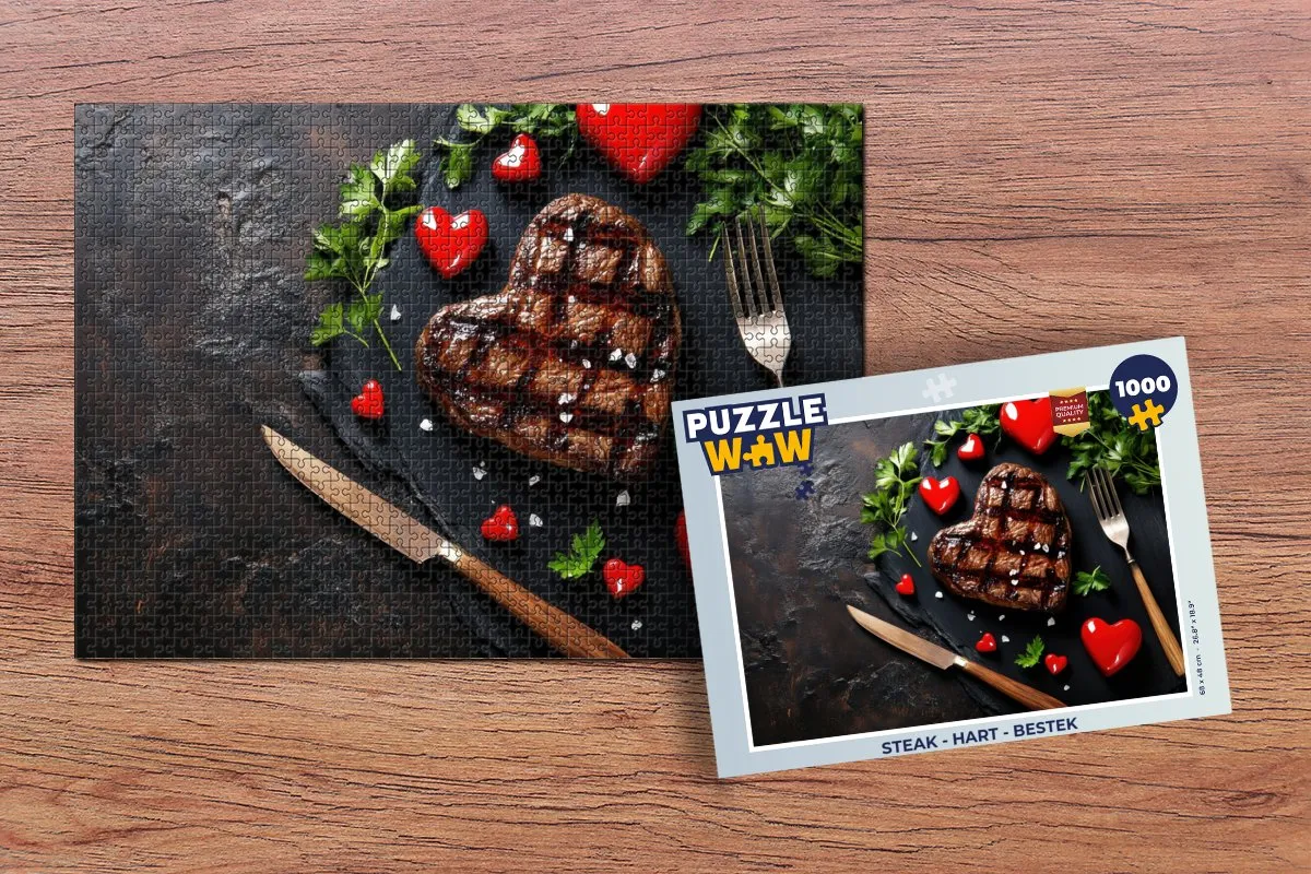 PuzzleWow Steak Hart Legpuzzel 1000 Stuks
