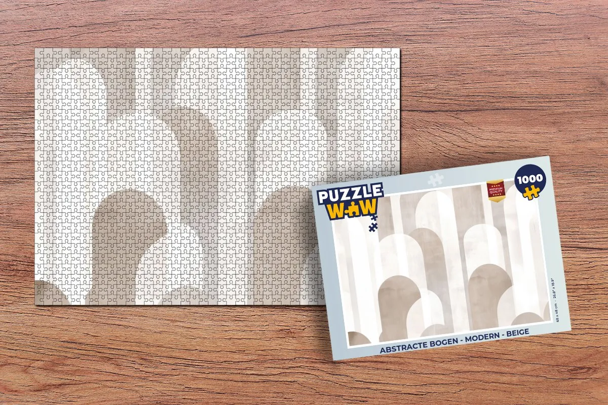 PuzzleWow Abstracte Bogen Legpuzzel 1000 Stuks - Beige