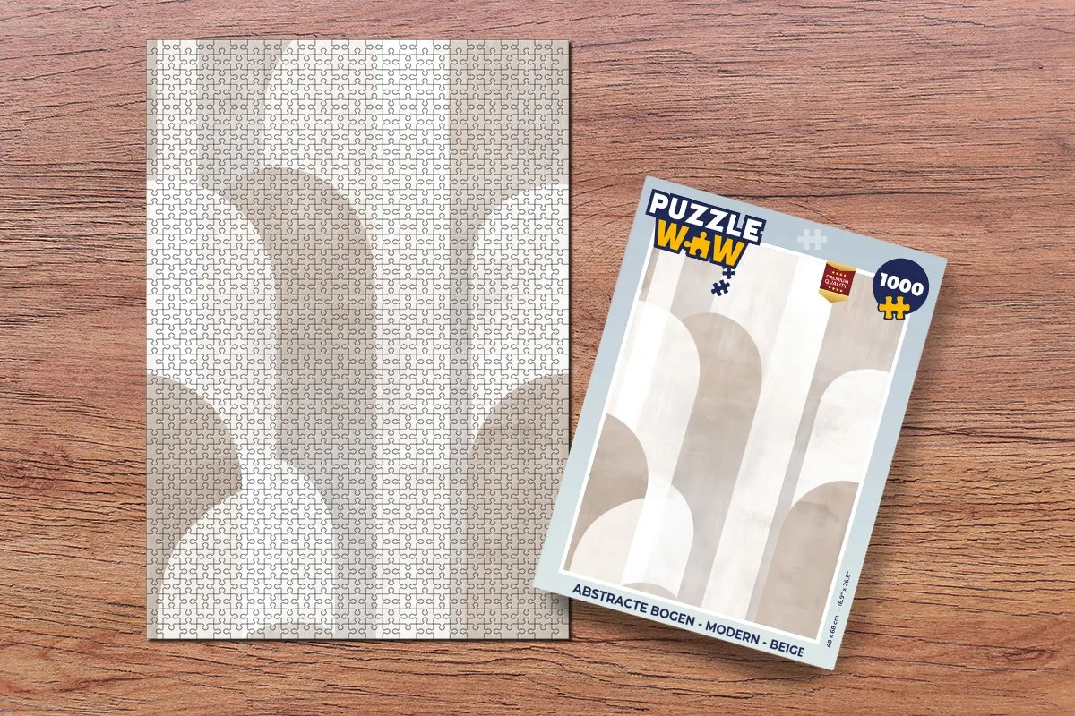 PuzzleWow Abstracte Bogen Legpuzzel 1000 Stuks - Beige