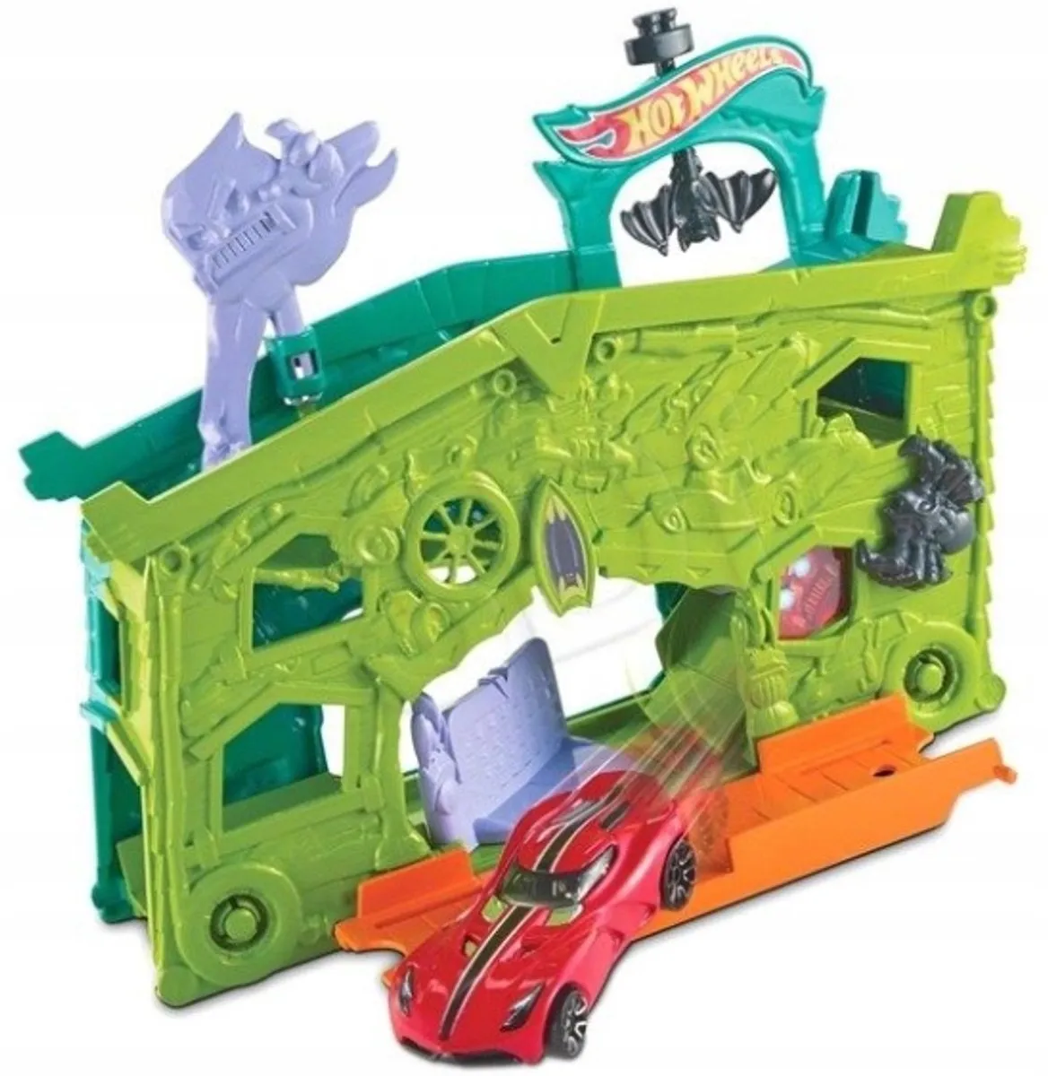 Hot Wheels City Ghost Garage Speelset - Rood/Paars/ Groen