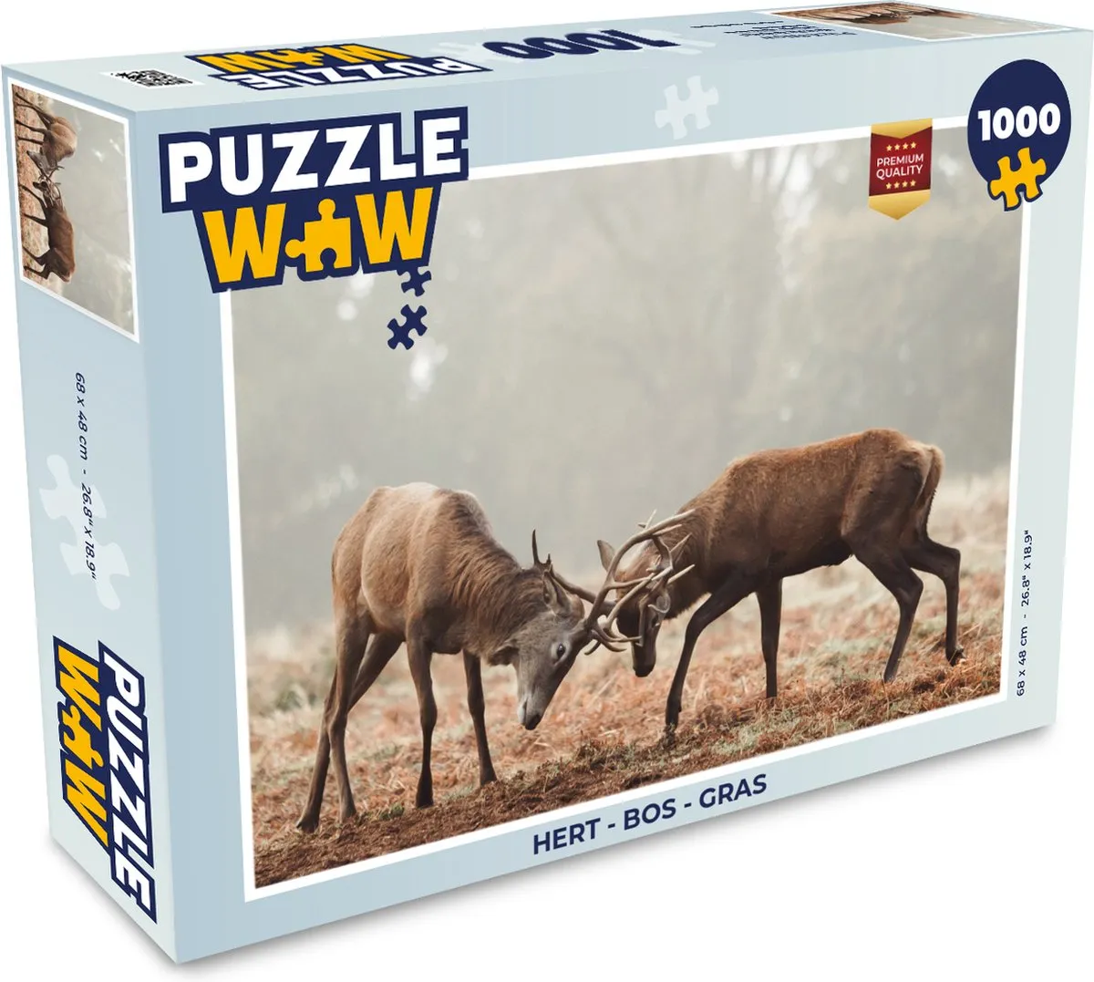 PuzzleWow Legpuzzel Hert Bos Gras 1000 Stuks