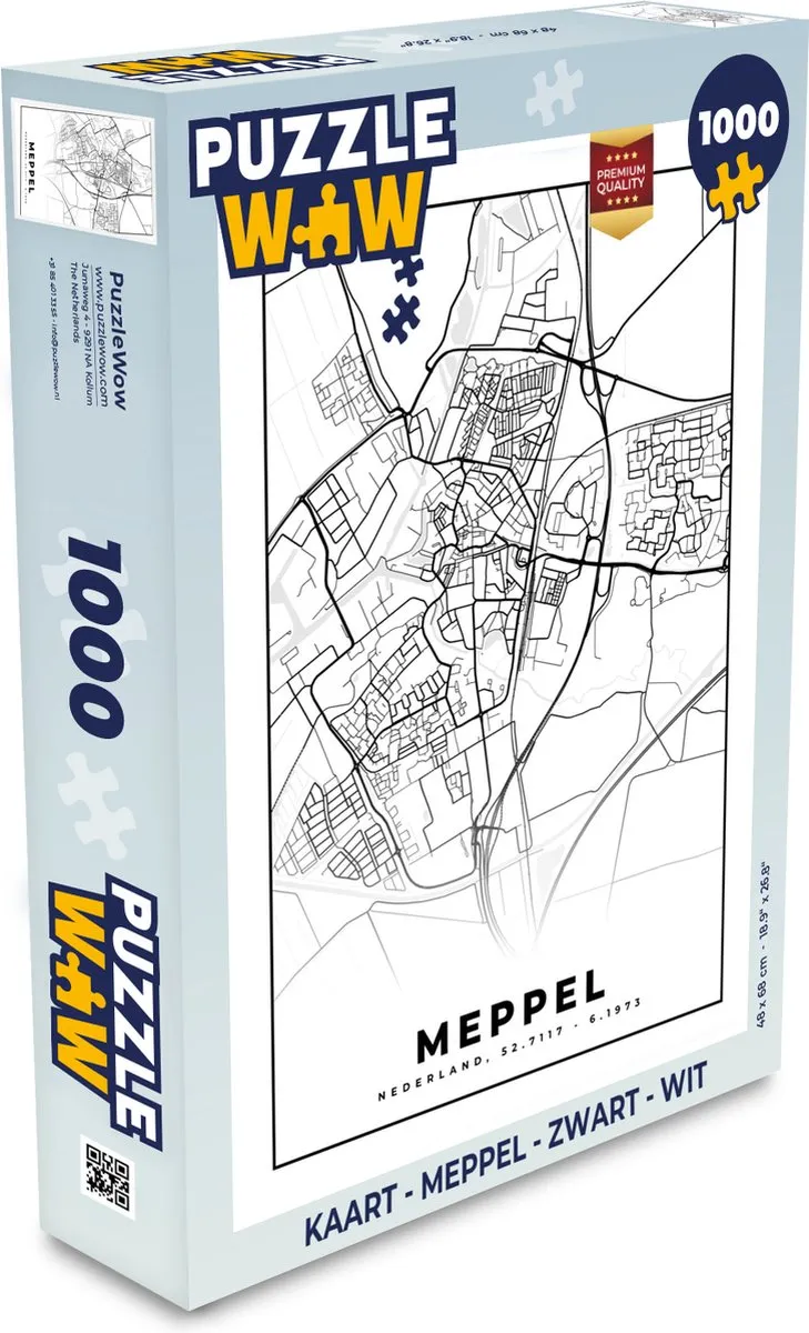 PuzzleWow Puzzel Kaart Meppel 1000 Stuks