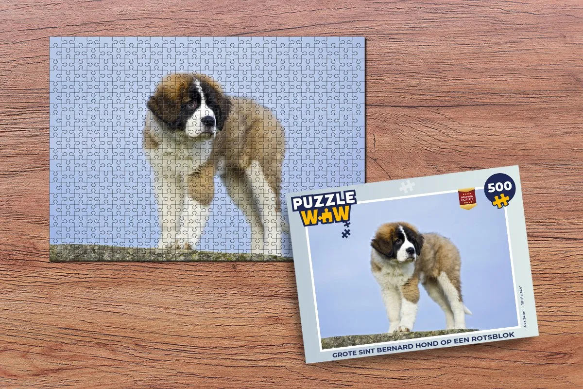 PuzzleWow Legpuzzel Grote Sint Bernard 500 Stuks - Multicolor
