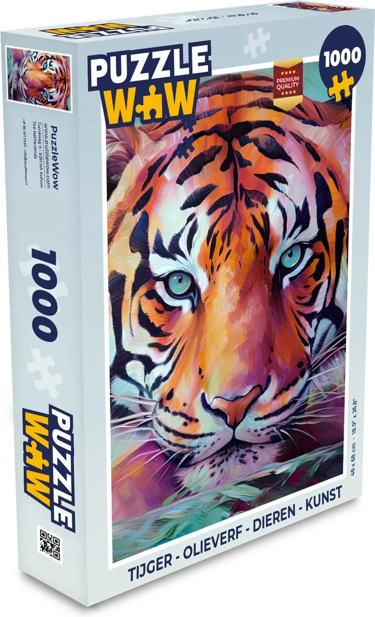 PuzzleWow Tijger Legpuzzel 1000 Stuks - Multicolor