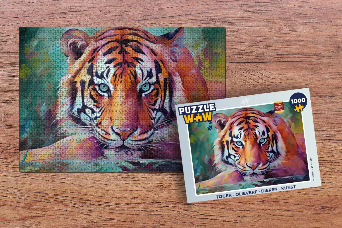 PuzzleWow Tijger Legpuzzel 1000 Stuks - Multicolor