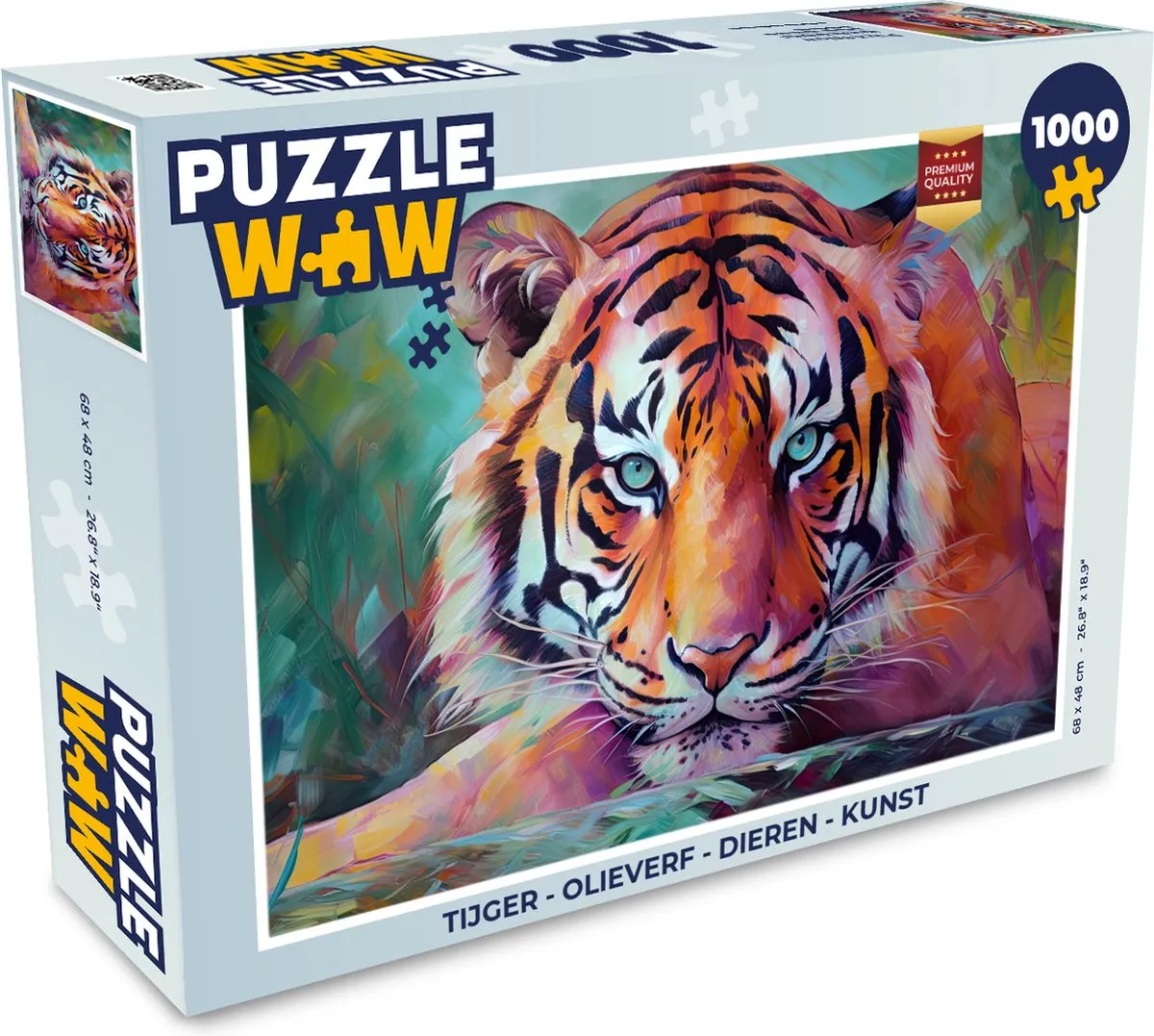 PuzzleWow Tijger Legpuzzel 1000 Stuks - Multicolor