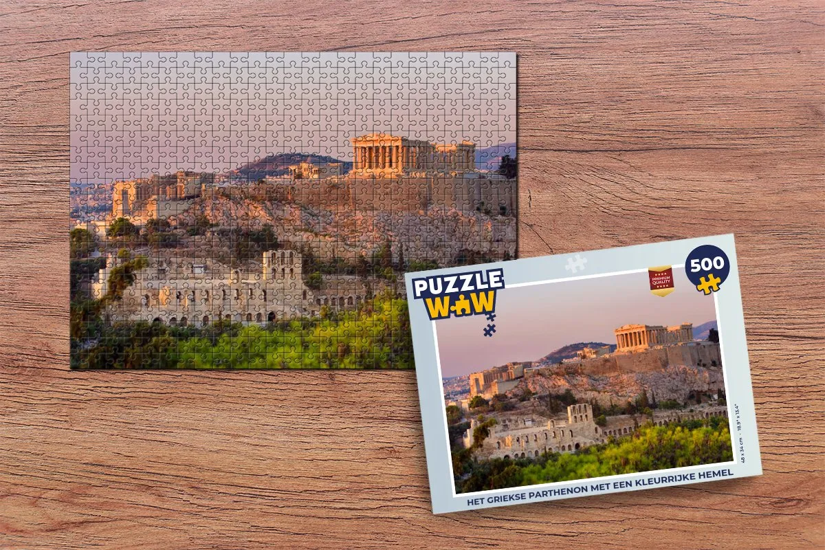 PuzzleWow Het Griekse Parthenon Legpuzzel 500 Stuks - Multicolor
