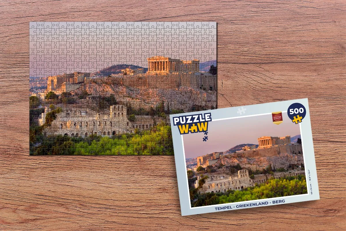 PuzzleWow Tempel Griekenland Legpuzzel 500 Stuks - Multicolor