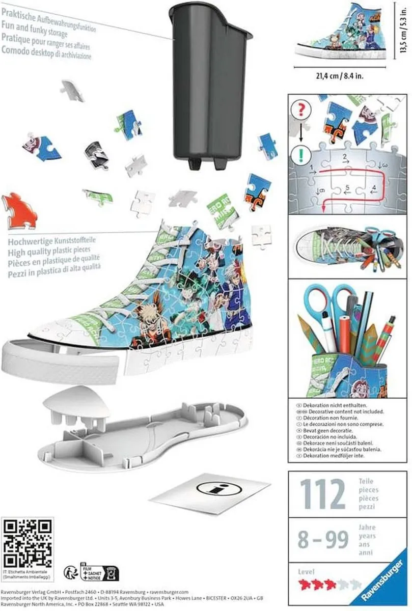 Ravensburger Sneaker My Hero Academia 3D Puzzel 108 Stuks