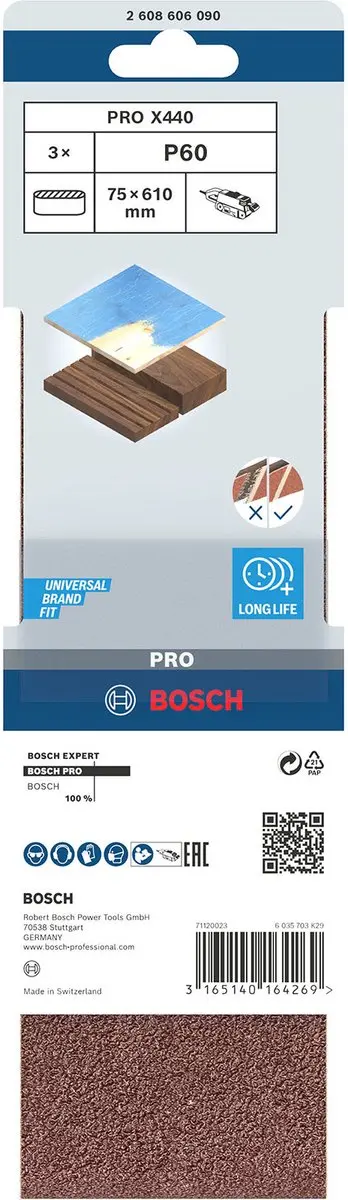 Bosch 3 Banden Schuurmachine 75x610 Best Wood+Paint - 60