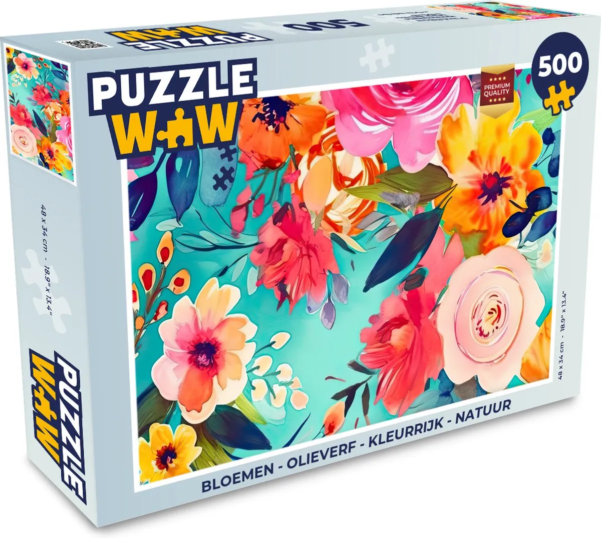 PuzzleWow Bloemen Legpuzzel 500 Stuks - Multicolor
